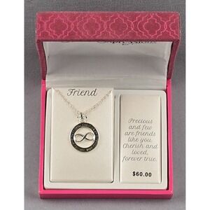 Silver Expressions Friend Infinity Necklace Sterling Silver‎ NWT w/ Box